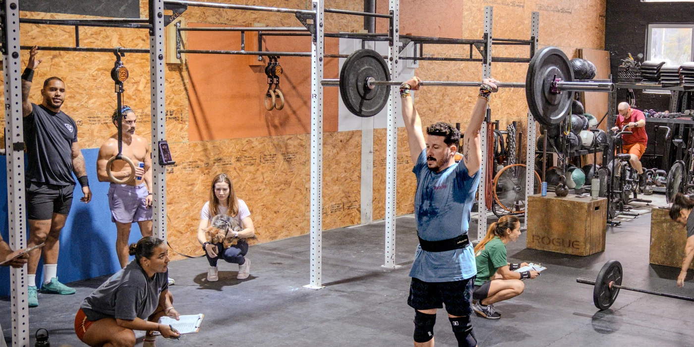 Saturday WOD at CrossFit Wynwood — members training with a smile